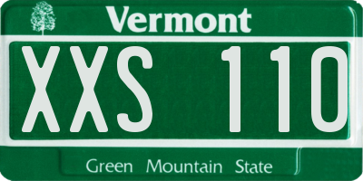 VT license plate XXS110