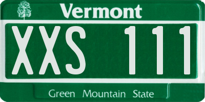 VT license plate XXS111