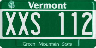 VT license plate XXS112