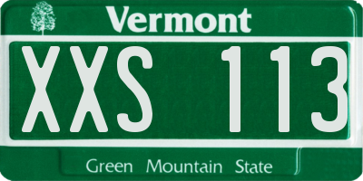 VT license plate XXS113