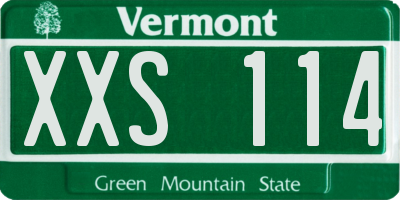 VT license plate XXS114