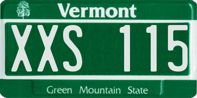 VT license plate XXS115