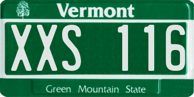 VT license plate XXS116