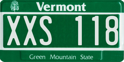 VT license plate XXS118