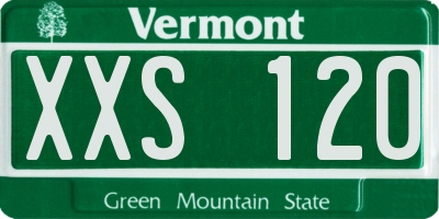 VT license plate XXS120