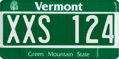 VT license plate XXS124