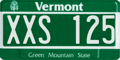VT license plate XXS125
