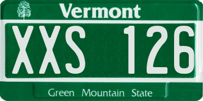 VT license plate XXS126