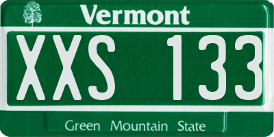 VT license plate XXS133