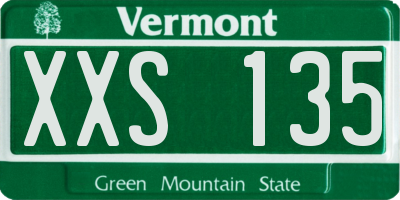 VT license plate XXS135