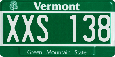 VT license plate XXS138