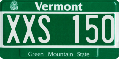 VT license plate XXS150