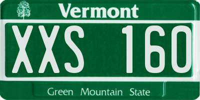 VT license plate XXS160