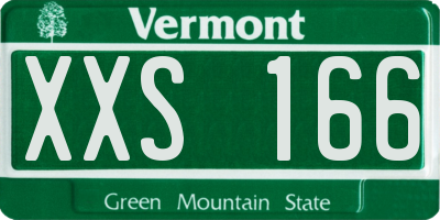 VT license plate XXS166