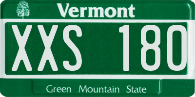 VT license plate XXS180
