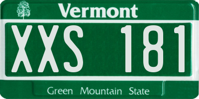 VT license plate XXS181