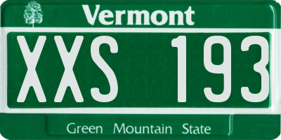 VT license plate XXS193