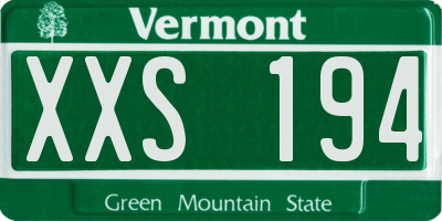 VT license plate XXS194