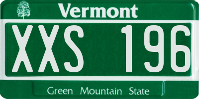 VT license plate XXS196