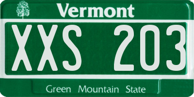 VT license plate XXS203