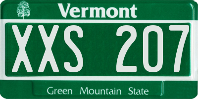 VT license plate XXS207