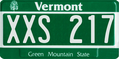 VT license plate XXS217