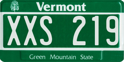 VT license plate XXS219