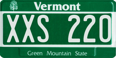 VT license plate XXS220