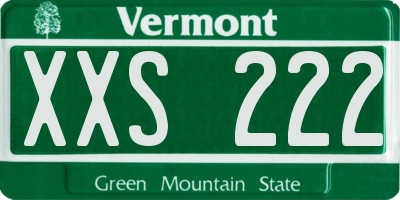 VT license plate XXS222