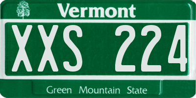 VT license plate XXS224