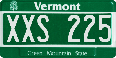 VT license plate XXS225