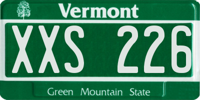 VT license plate XXS226