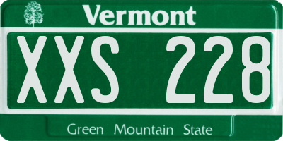 VT license plate XXS228