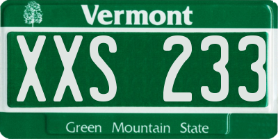 VT license plate XXS233