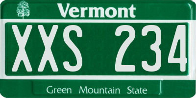 VT license plate XXS234