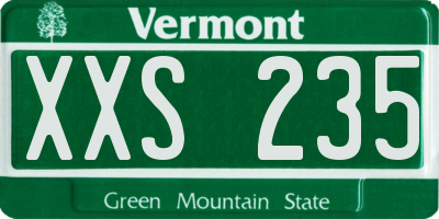 VT license plate XXS235
