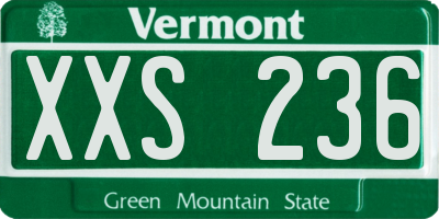 VT license plate XXS236