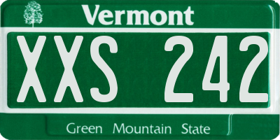 VT license plate XXS242
