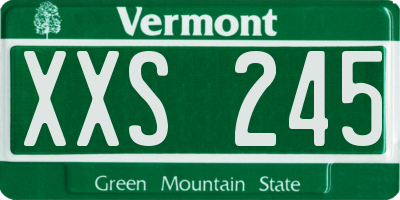 VT license plate XXS245