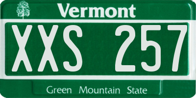 VT license plate XXS257