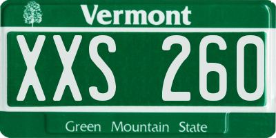 VT license plate XXS260