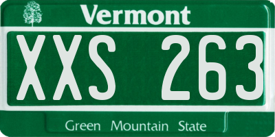 VT license plate XXS263