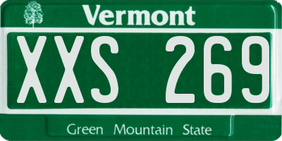 VT license plate XXS269