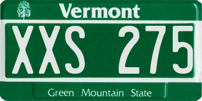 VT license plate XXS275