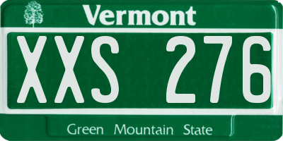 VT license plate XXS276