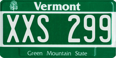 VT license plate XXS299