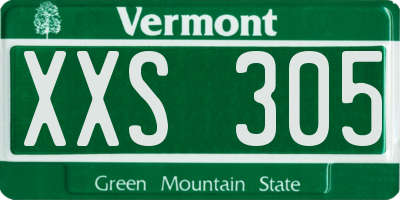 VT license plate XXS305