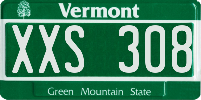 VT license plate XXS308