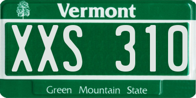 VT license plate XXS310