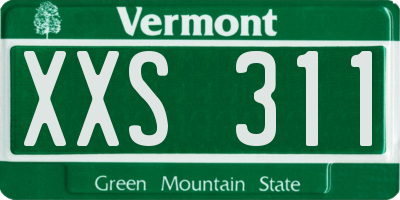 VT license plate XXS311